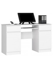 Białe biurko skandynawskie z szufladami - Ipolis 2X w sklepie Edinos.pl