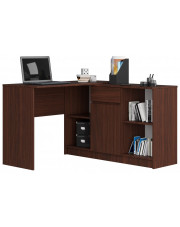 Klasyczne biurko z półkami wenge - Klemin 4X w sklepie Edinos.pl