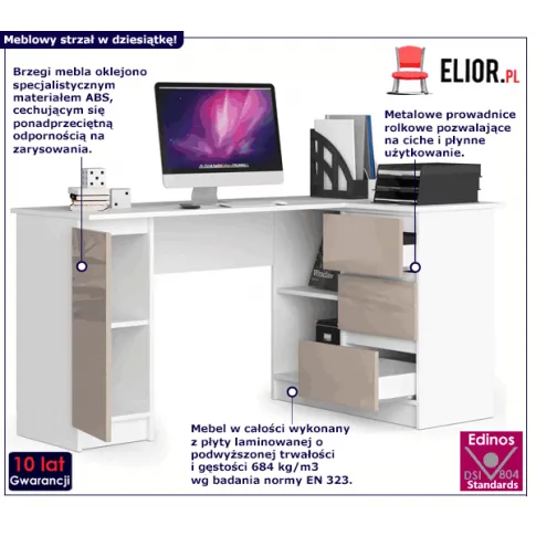 Białe biurko nowoczesne Osmen 6X