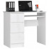 Białe klasyczne biurko z półkami połysk - Miren 5X 