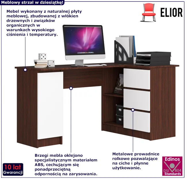 Biurko nowoczesne narożne Osmen 3X