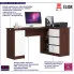 Prawostronne biurko Osmen 4X wenge biały