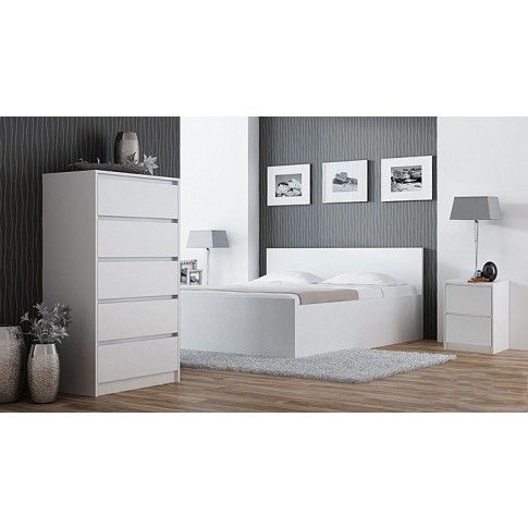 Zdjęcie biała szafka nocna z szufladami Siena 3X - sklep Edinos.pl