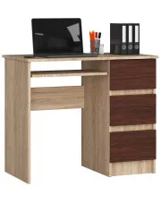 Nowoczesne biurko do gabinetu dąb sonoma + wenge - Miren 4X