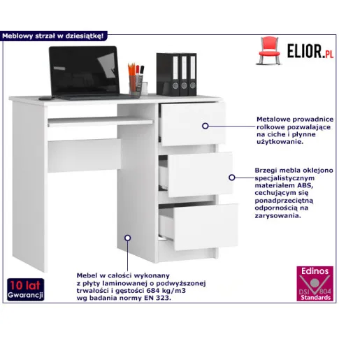 nowoczesne biurko do pokoju młodzieżowego Miren 4X