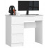 Białe biurko z szufladami - Nersta 4X