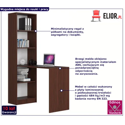Biurko dla mlodziezy z regalem wenge Lemsi info