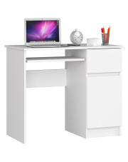 Białe biurko 90 cm z półkami i szufladą - Strit 4X