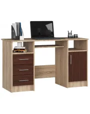 Biurko do gabinetu dąb sonoma + wenge - Delian 2X w sklepie Edinos.pl