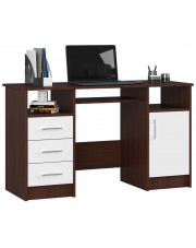 Komputerowe biurko z szufladami wenge + biały - Delian 2X w sklepie Edinos.pl