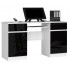 Nowoczesne biurko biało czarne połysk Ipolis 3X