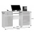 Prostokątne biurko z szafkami biały metalik połysk Ipolis 3X