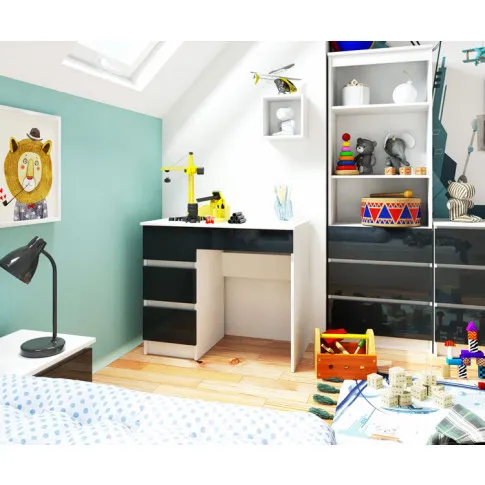 Młodzieżowe biurko w połysku Nersta 3X