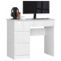 Białe biurko z szufladami Nersta 3x
