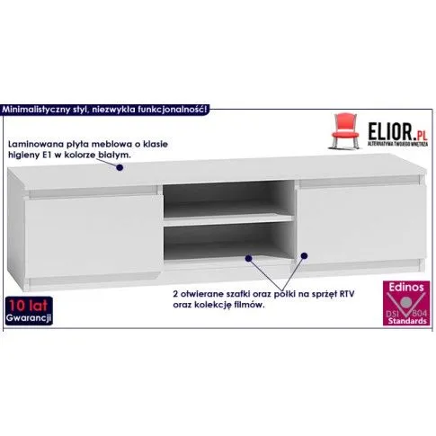 Fotografia Biała szafka RTV - Amida 2X 120 cm z kategorii Szafki