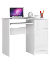 Młodzieżowe białe biurko z półkami połysk Strit 6X w sklepie Edinos.pl