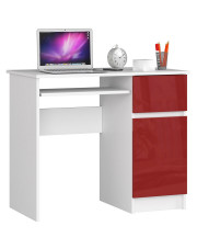 Młodzieżowe biurko biało - czerwone z półkami połysk Strit 6X w sklepie Edinos.pl
