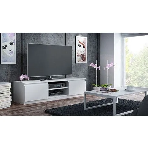 Zdjęcie biała szafka pod telewizor Verta 3X 140 cm | Edinos.pl