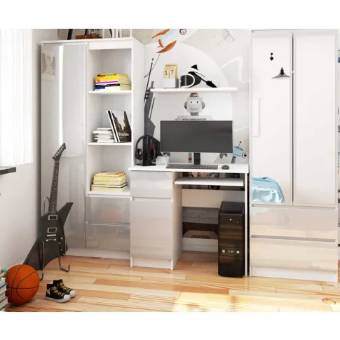 biurko Strit 5X białe metalik