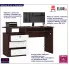 Ergonomiczne biurko do pracy wenge biały Flarin 2X