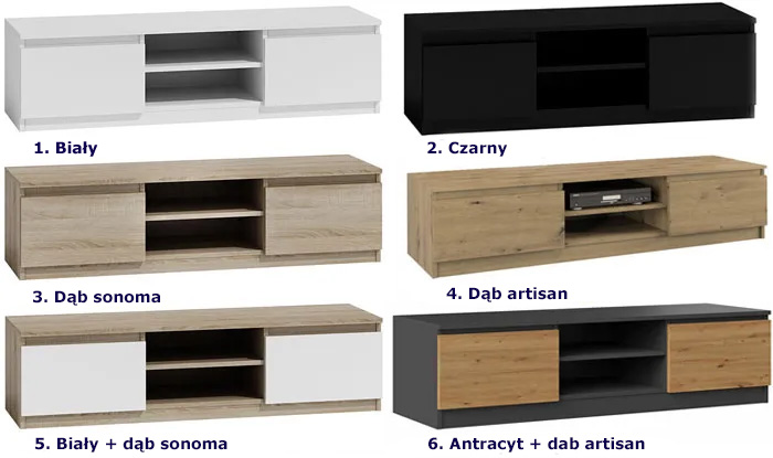 Szafka pod telewizor i sprzęt RTV Amida 3X