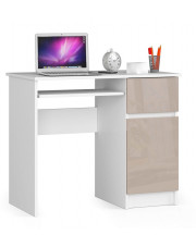 Młodzieżowe biurko białe - cappuccino z półkami połysk Strit 6X w sklepie Edinos.pl