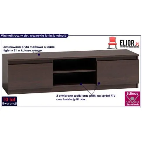 Fotografia Klasyczna szafka pod telewizor Amida 3X 140 cm - wenge z kategorii Meble do przechowywania