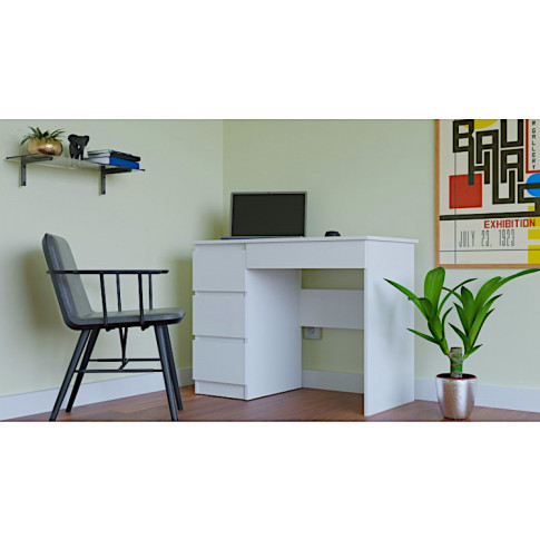 Białe biurko Oraso 2X wizualizacja