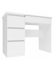 Wąskie biurko w kolorze biały połysk - Oraso 3X w sklepie Edinos.pl