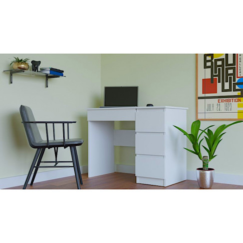 Białe biurko Oraso 4X wizualizacja