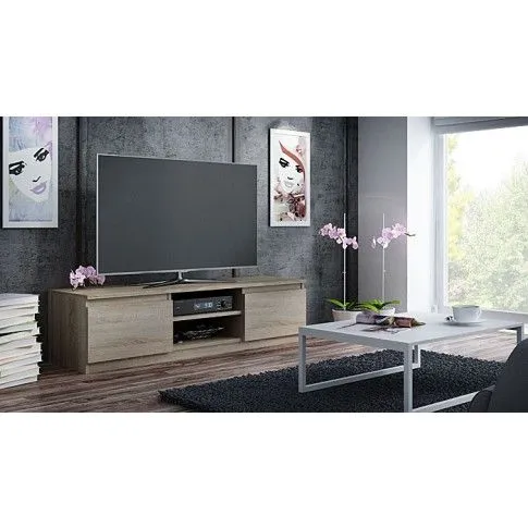 Zdjęcie stojąca szafka pod sprzęt RTV, LCD dąb sonoma Verta 3X 140 cm - sklep Edinos.pl