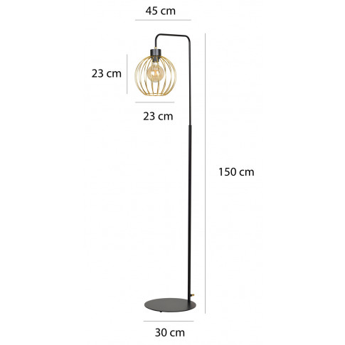 Wymiary loftowej lampy podłogowej D093-Drosel