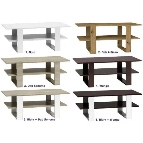 Szczegółowe zdjęcie nr 4 produktu Ława Toverio - biała + dąb sonoma