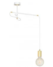 Biała pojedyncza lampa wisząca - D094-Dopio w sklepie Edinos.pl