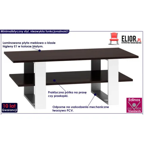 Fotografia Ława Toverio - biała + wenge z kategorii Ławy i stoliki