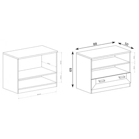 Wymiary szafki rtv Tilda 25X