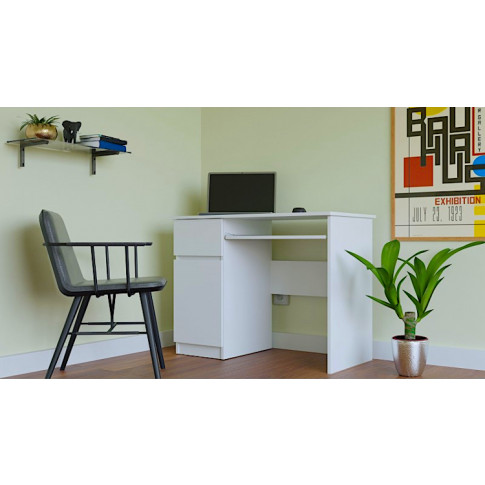 Białe biurko Somid 2X wizualizacja