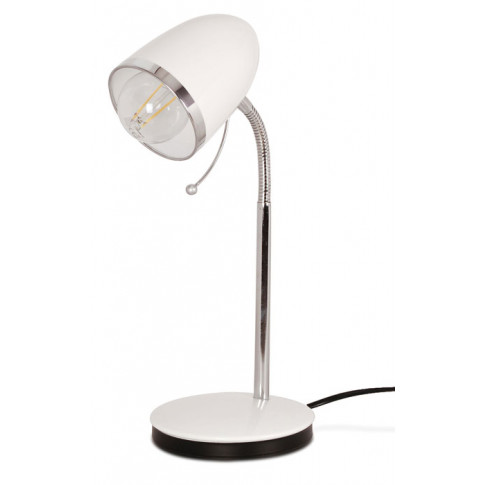 Biała metalowa lampka biurkowa z włącznikiem S272-Harlet