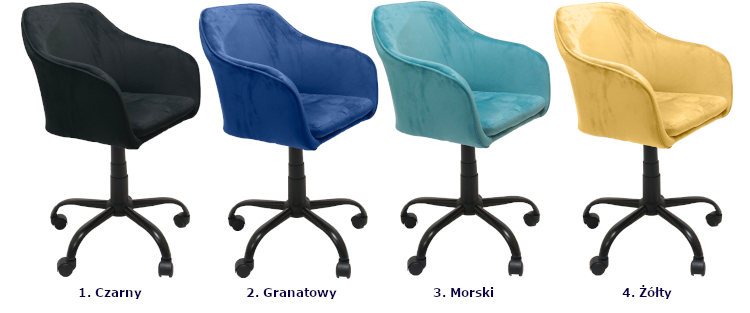 Produkt Granatowy tapicerowany fotel obrotowy - Levros - zdjęcie numer 2