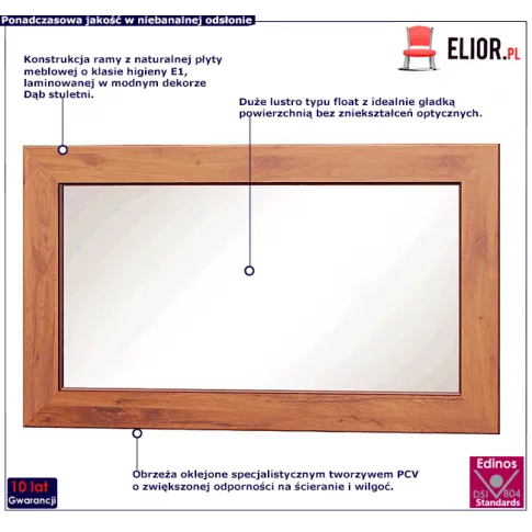 Lustro w ramie dąb stuletni Tilda 18X