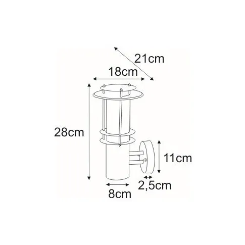 Wymiary lampy S281-Dertos