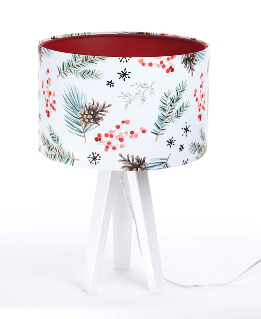 Welurowa lampa stołowa z motywem świątecznym S292-Fina