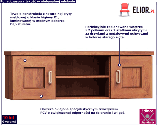 Półka wisząca w kolorze dąb stuletni Tilda 13X