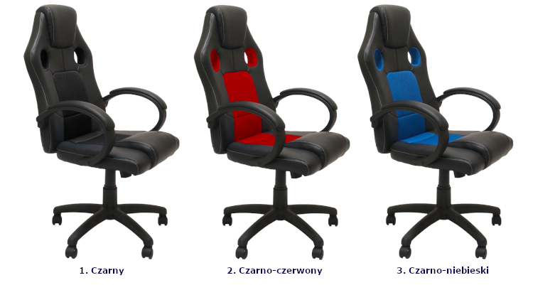 Produkt Czarno-niebieski fotel obrotowy regulowany - Iveros - zdjęcie numer 2