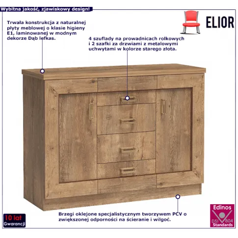 Komoda w kolorzedąb lefkas Tilda 6X