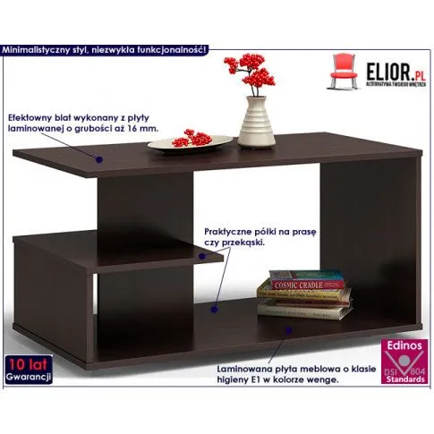 Fotografia Nowoczesna ława do salonu Lezo - wenge z kategorii Ławy i stoliki