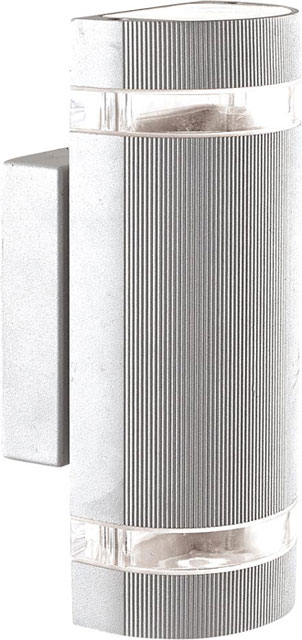 Srebrny nowoczesny kinkiet elewacyjny na zewnątrz S312-Mirat