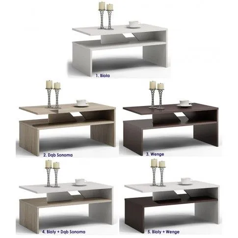 Szczegółowe zdjęcie nr 4 produktu Ława Infermi - biała + wenge