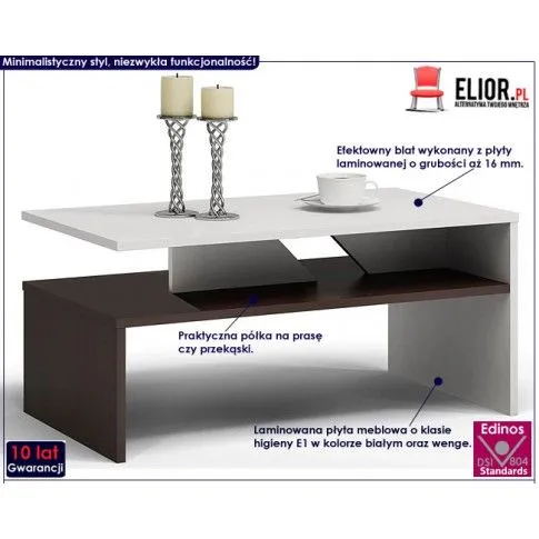 Fotografia Ława Infermi - biała + wenge z kategorii Ławy i stoliki