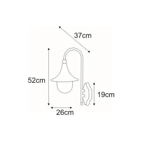 Wymiary kinkietu S316-Namza